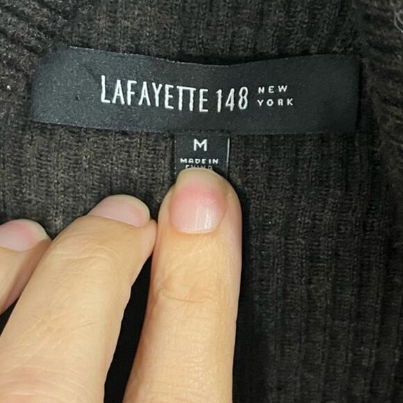 Lafayette 148 Women's Brown Wool Shrug Cardigan Sweater 3/4 Batwing Sleeves sz M - Picture 3 of 5